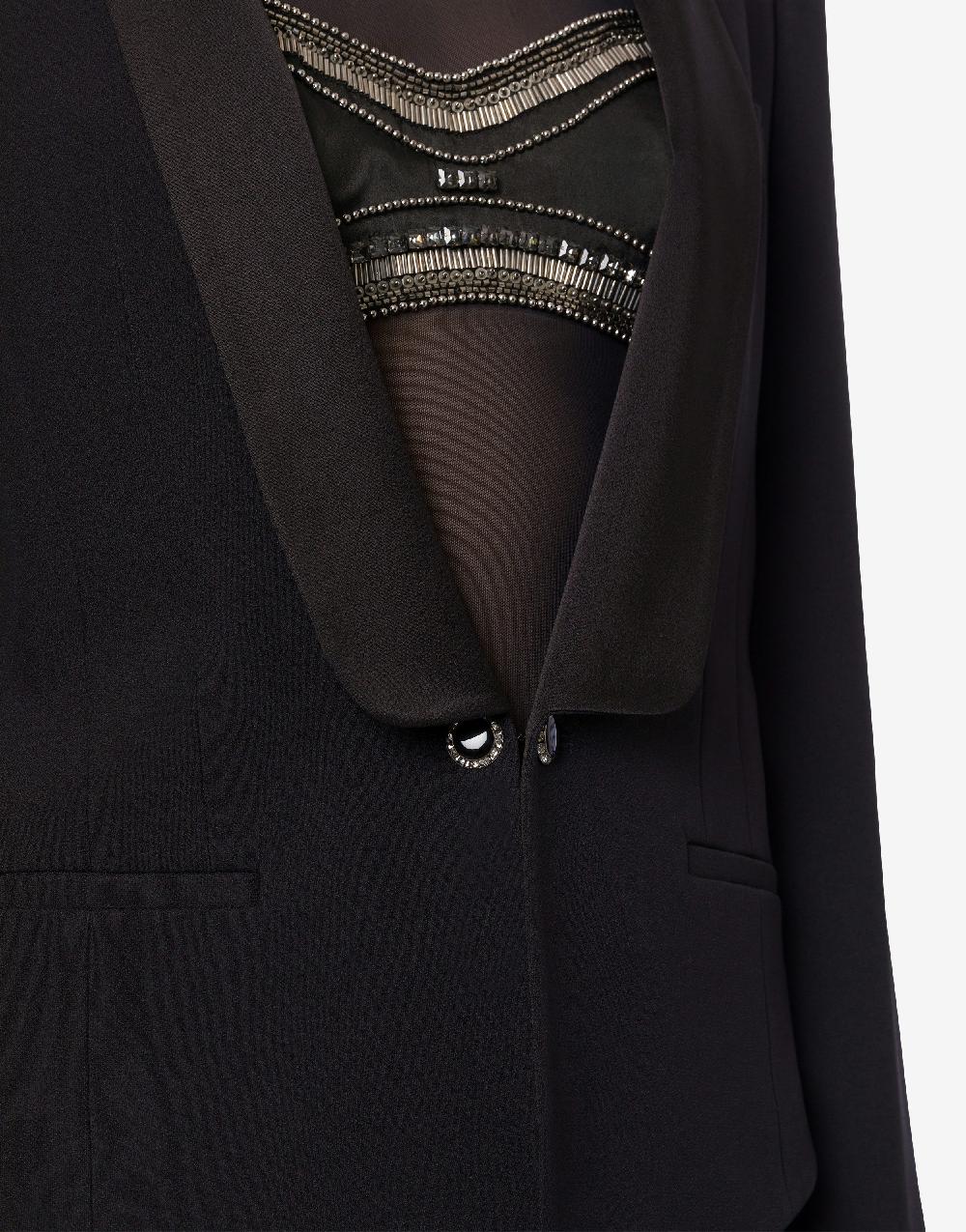 Alberta Ferretti Giacca smoking in enver satin Saldi Di Fabbrica