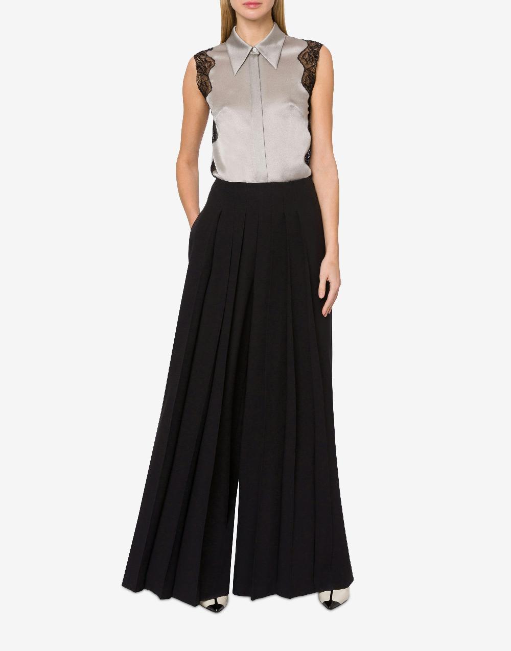 Alberta Ferretti Pantalone in enver satin con pieghe Nuova