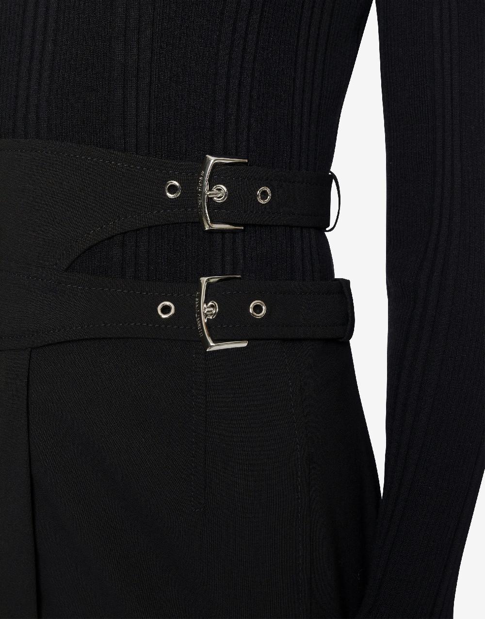 Alberta Ferretti Gonna midi in tela di lana stretch 2025