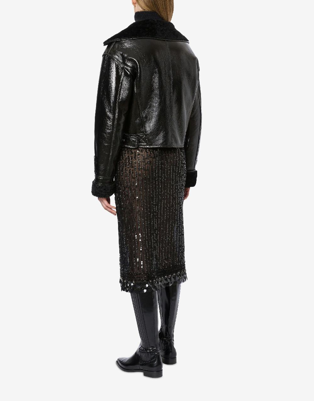 Alberta Ferretti Montone in shearling lucido reversibile In Linea