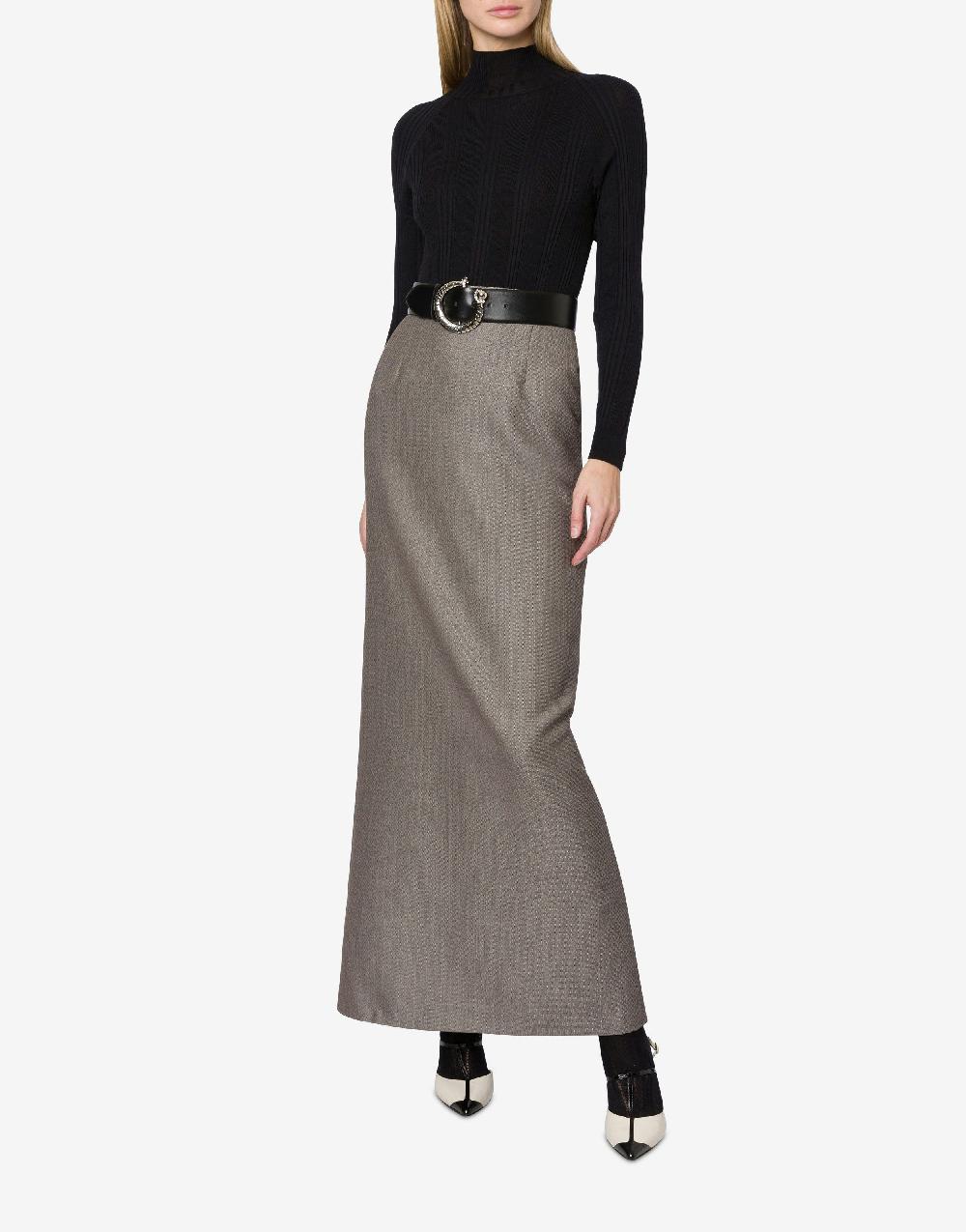 Alberta Ferretti Gonna lunga in tweed di lana Pezzi Unici