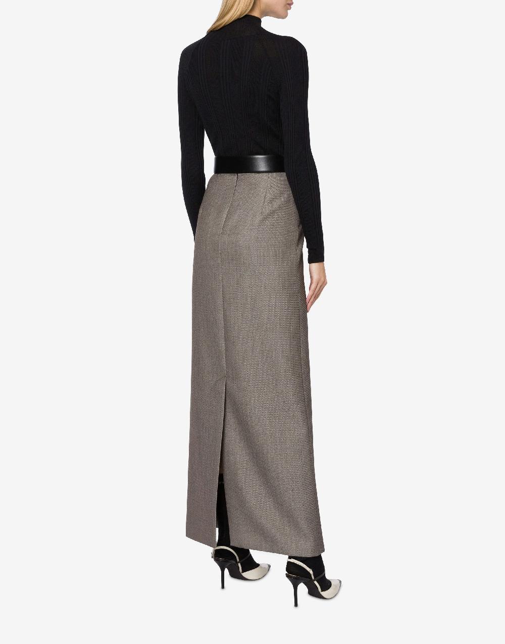 Alberta Ferretti Gonna lunga in tweed di lana Pezzi Unici