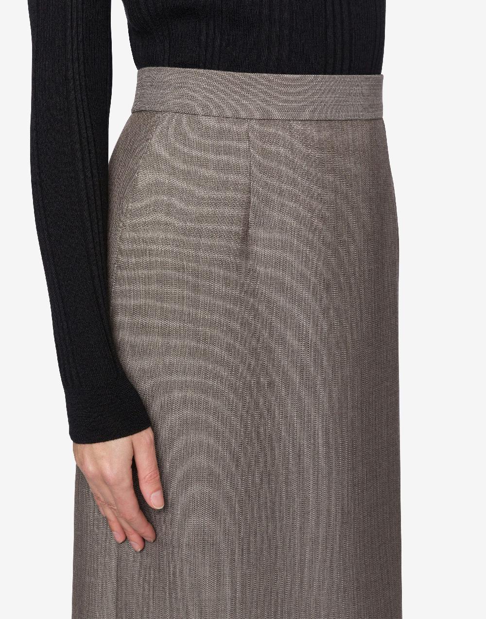 Alberta Ferretti Gonna lunga in tweed di lana Pezzi Unici