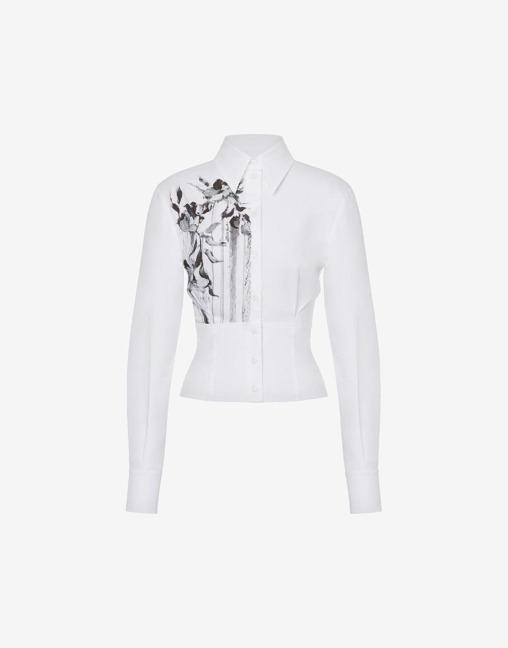 Alberta Ferretti Camicia in popeline stretch Dripping Roses