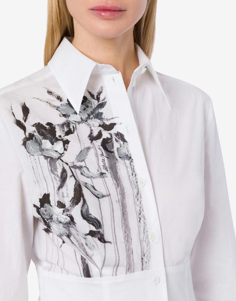 Alberta Ferretti Camicia in popeline stretch Dripping Roses Promozione Limitata