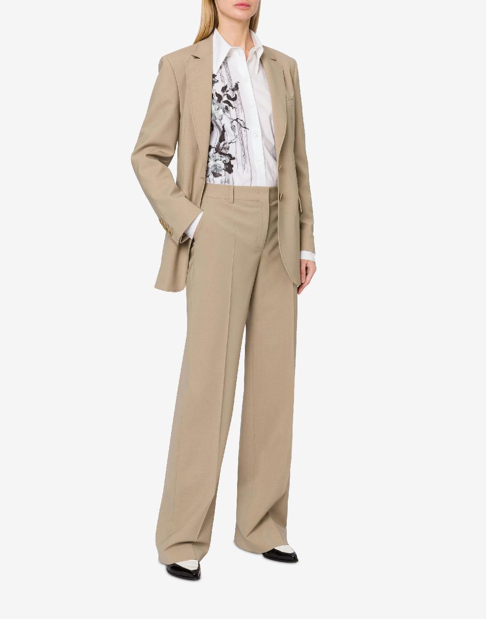 Alberta Ferretti Pantalone in tela di lana stretch Online
