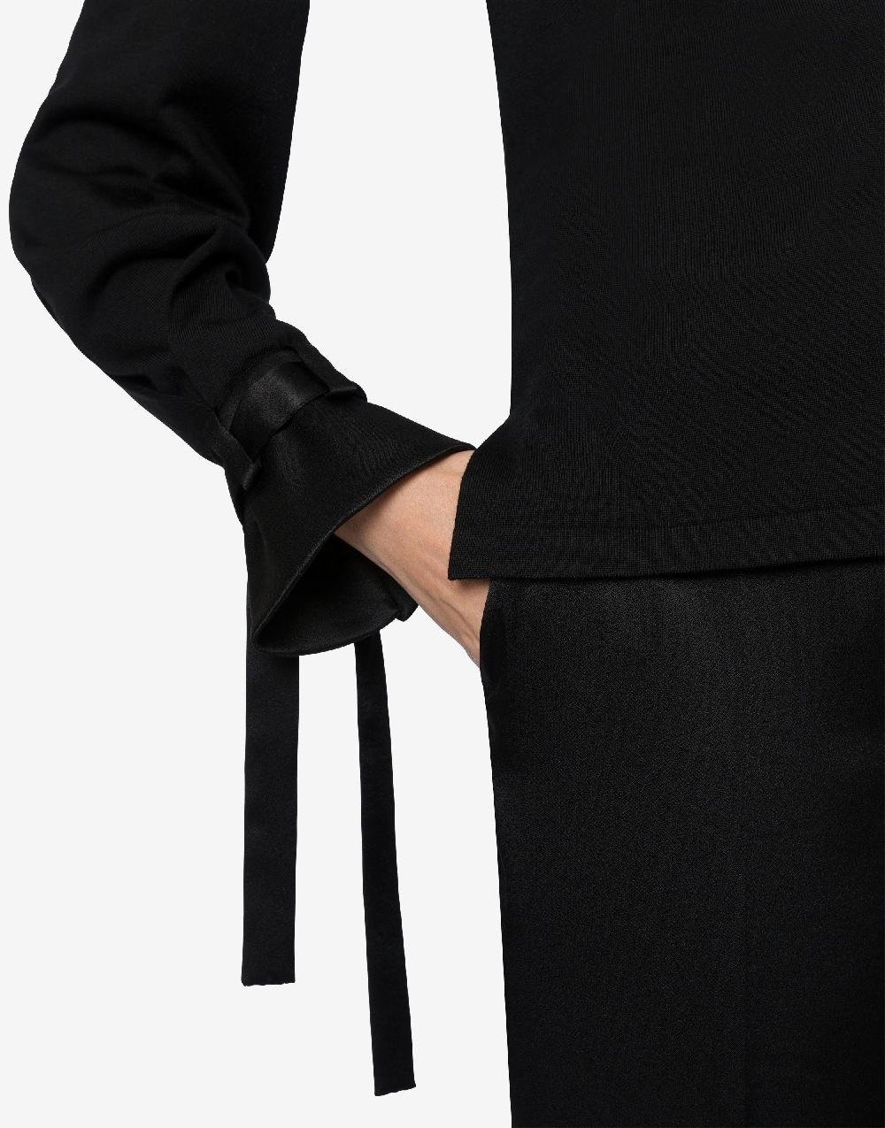 Alberta Ferretti Maglia in lana con nastri in raso Offerte