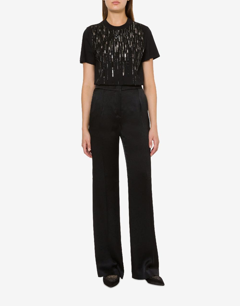 Alberta Ferretti T-shirt con perline e paillettes degradé Italy