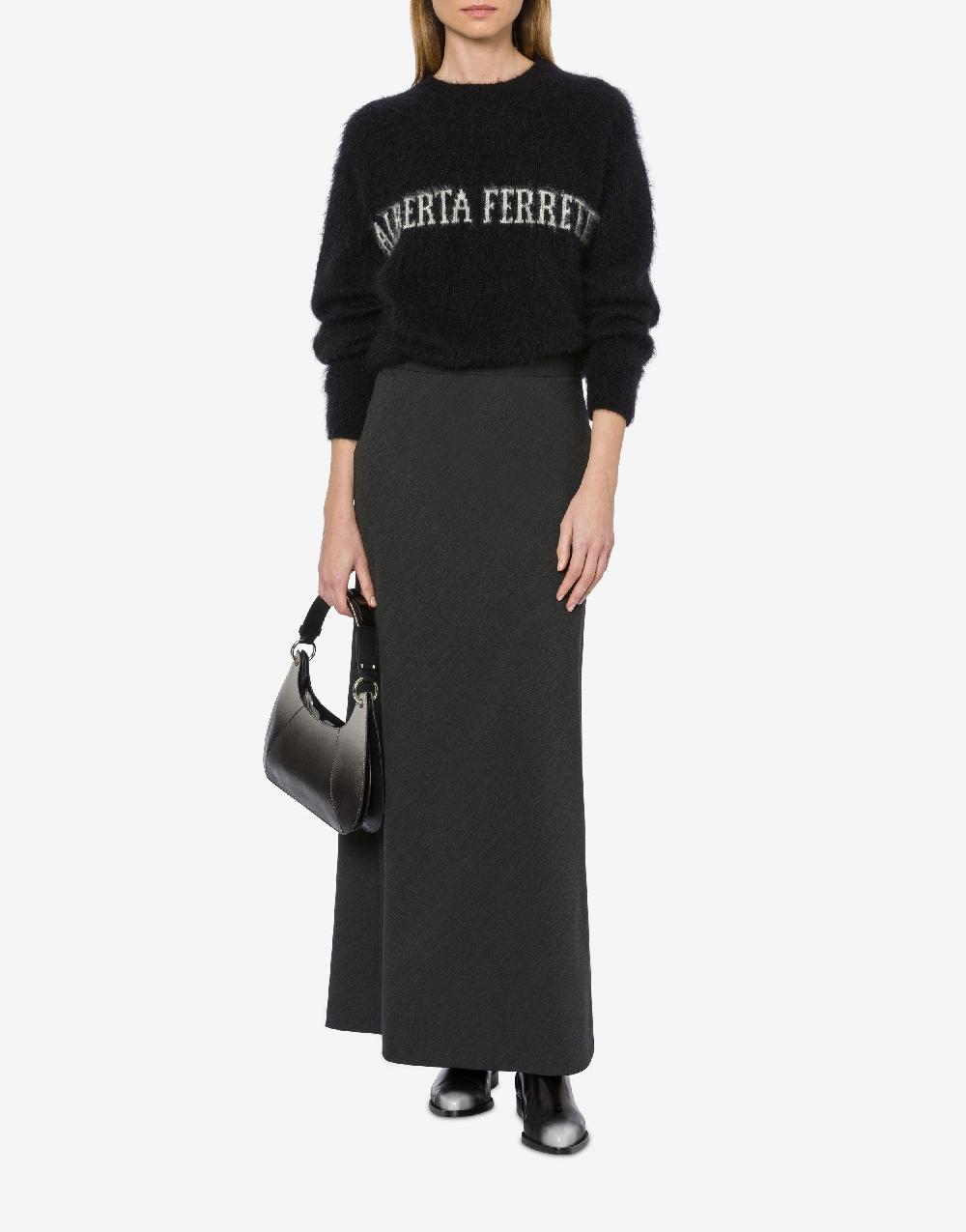 Alberta Ferretti Maglione in mohair superkid con logo 2025