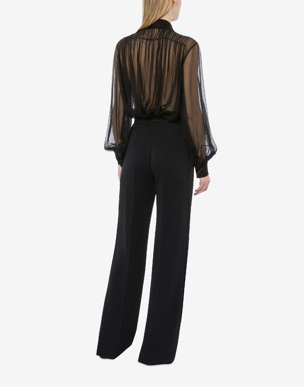Alberta Ferretti Pantalone in cady stretch con dettagli in raso Vendita