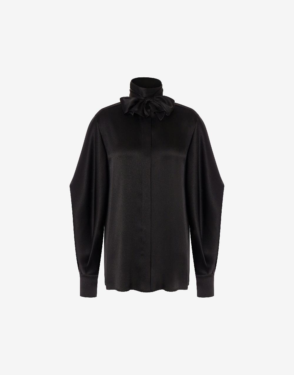 Alberta Ferretti Camicia in raso con collo lavallière