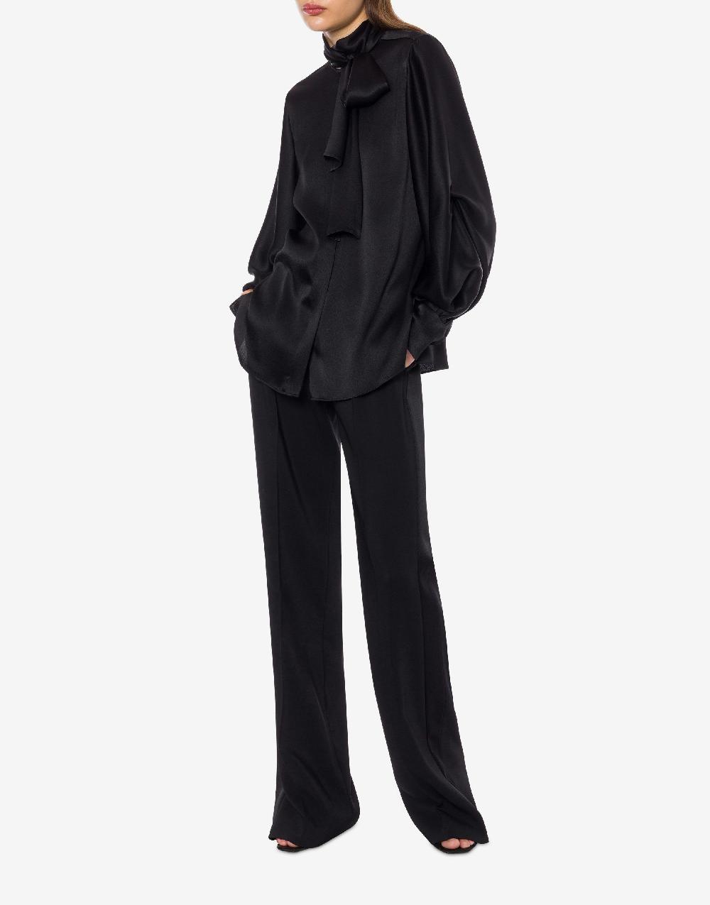 Alberta Ferretti Camicia in raso con collo lavallière Promozione