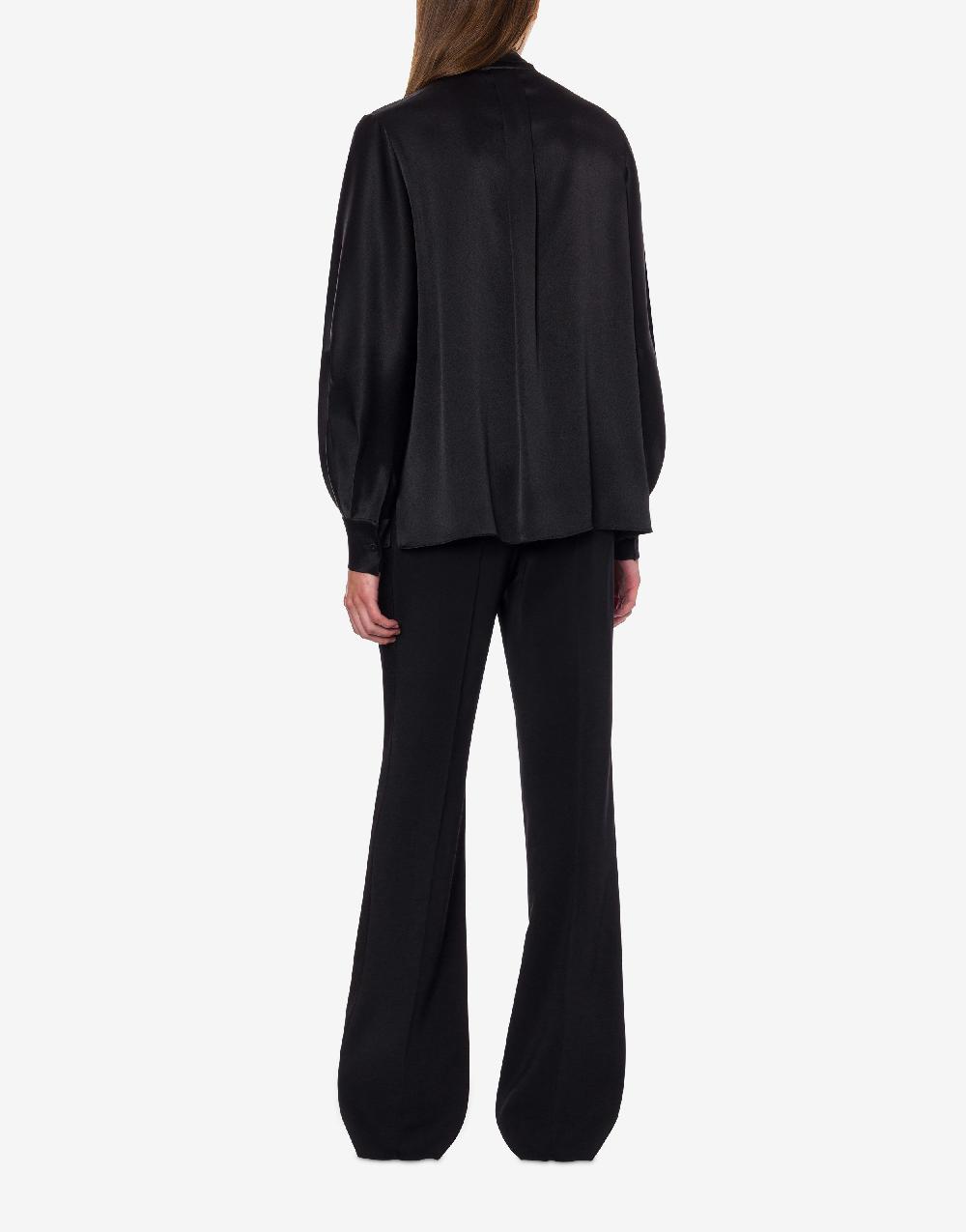 Alberta Ferretti Camicia in raso con collo lavallière Promozione