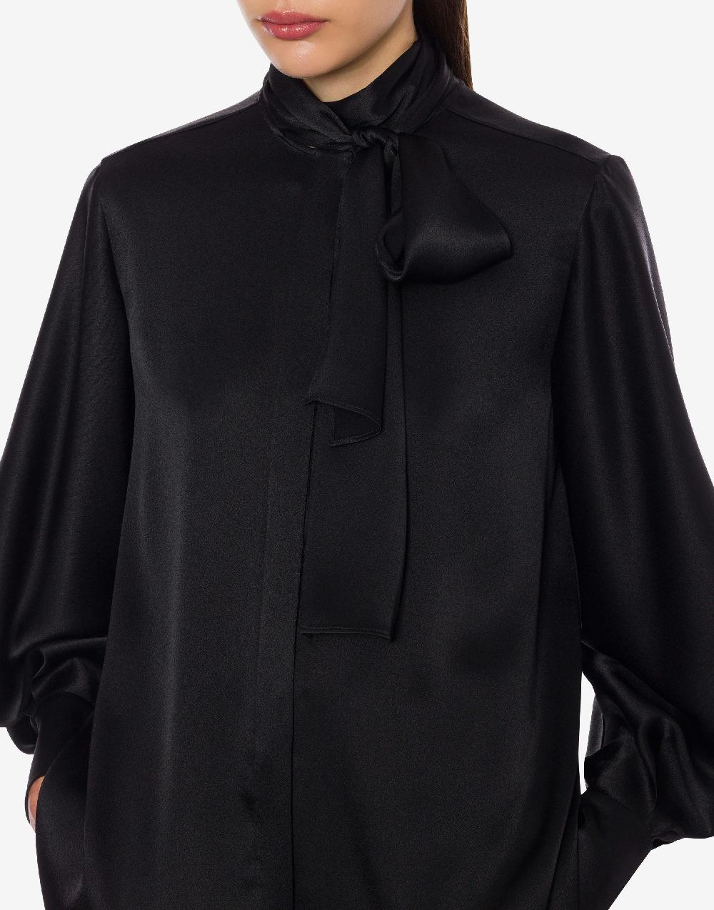 Alberta Ferretti Camicia in raso con collo lavallière Promozione