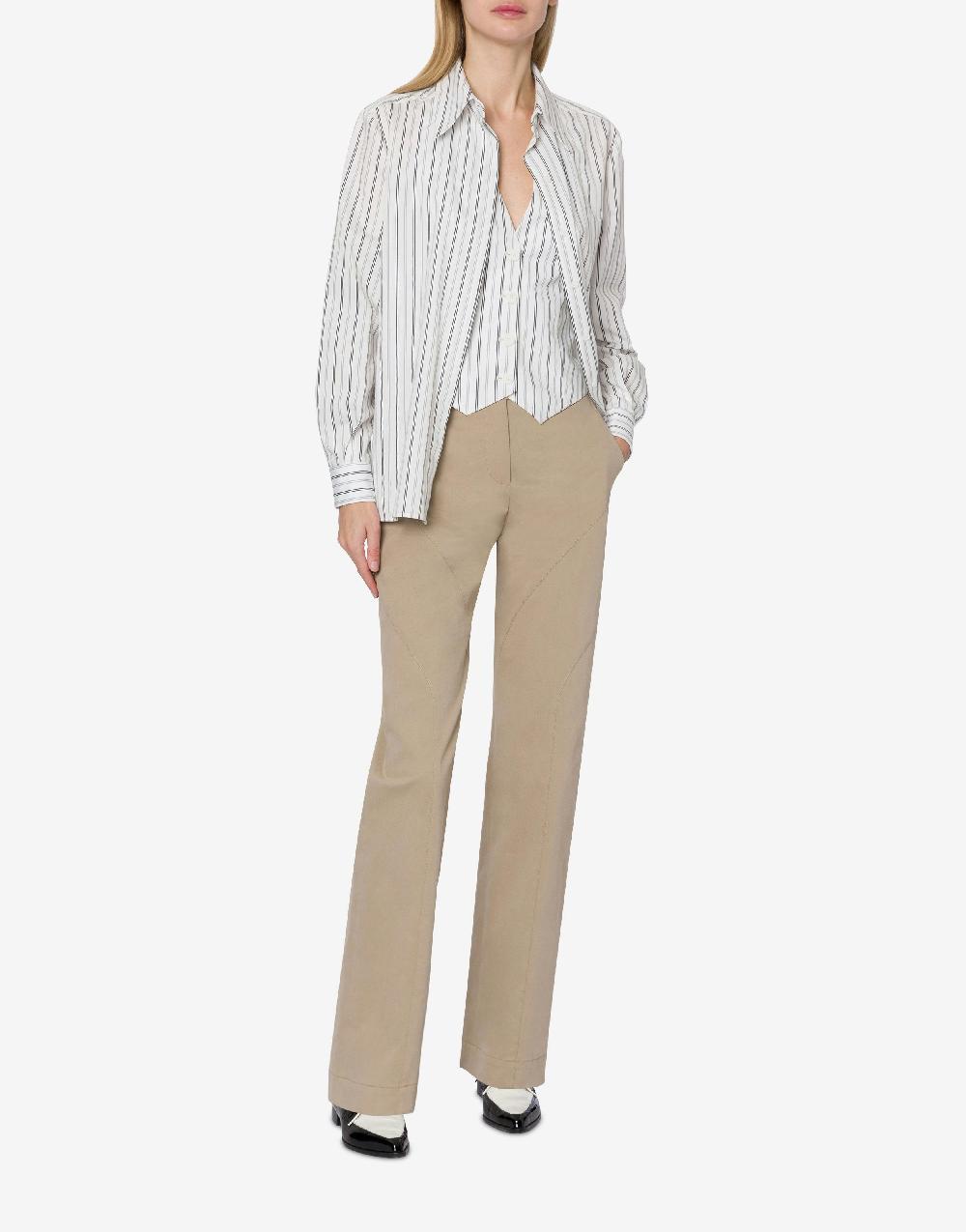 Alberta Ferretti Pantalone in gabardina di cotone stretch Negozi Online