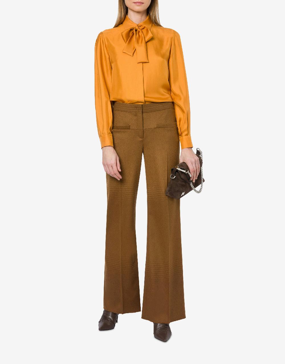 Alberta Ferretti Camicia in twill di seta con sciarpina Acquista Ora