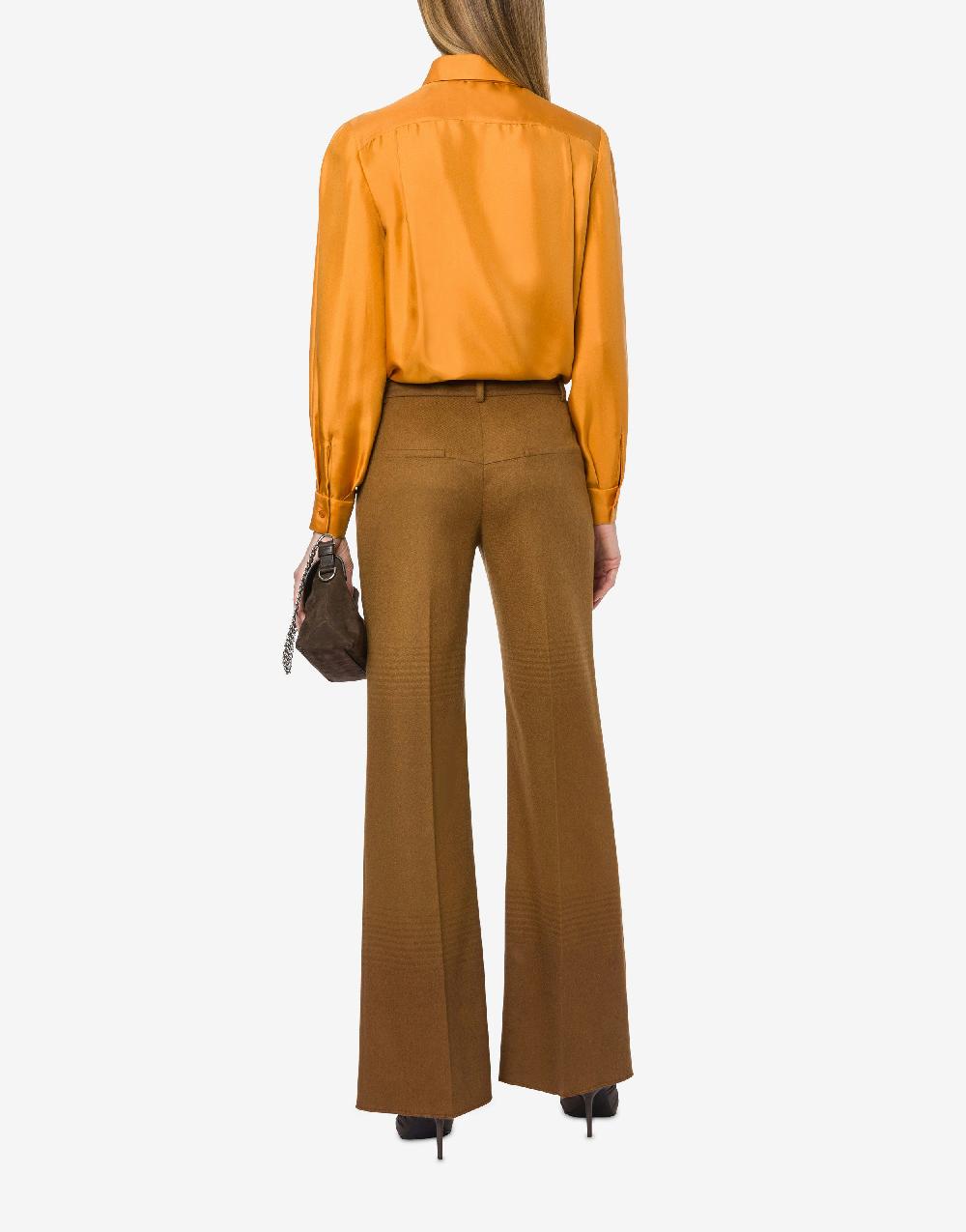 Alberta Ferretti Camicia in twill di seta con sciarpina Acquista Ora