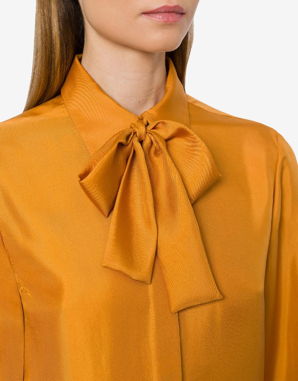 Alberta Ferretti Camicia in twill di seta con sciarpina Acquista Ora