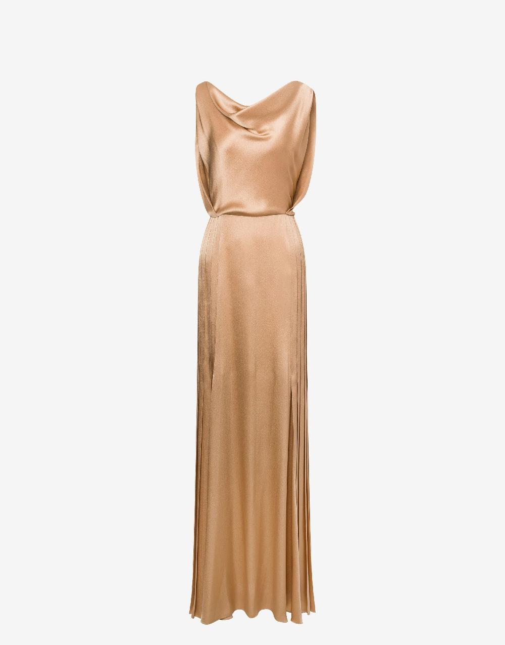 Alberta Ferretti Abito in raso con plissé Cocktail