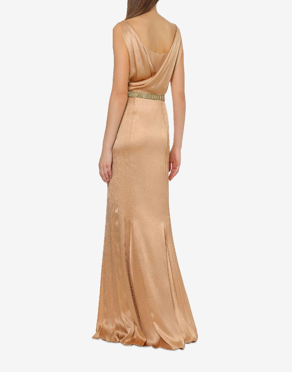 Alberta Ferretti Abito in raso con plissé Cocktail Prezzo Ridotto