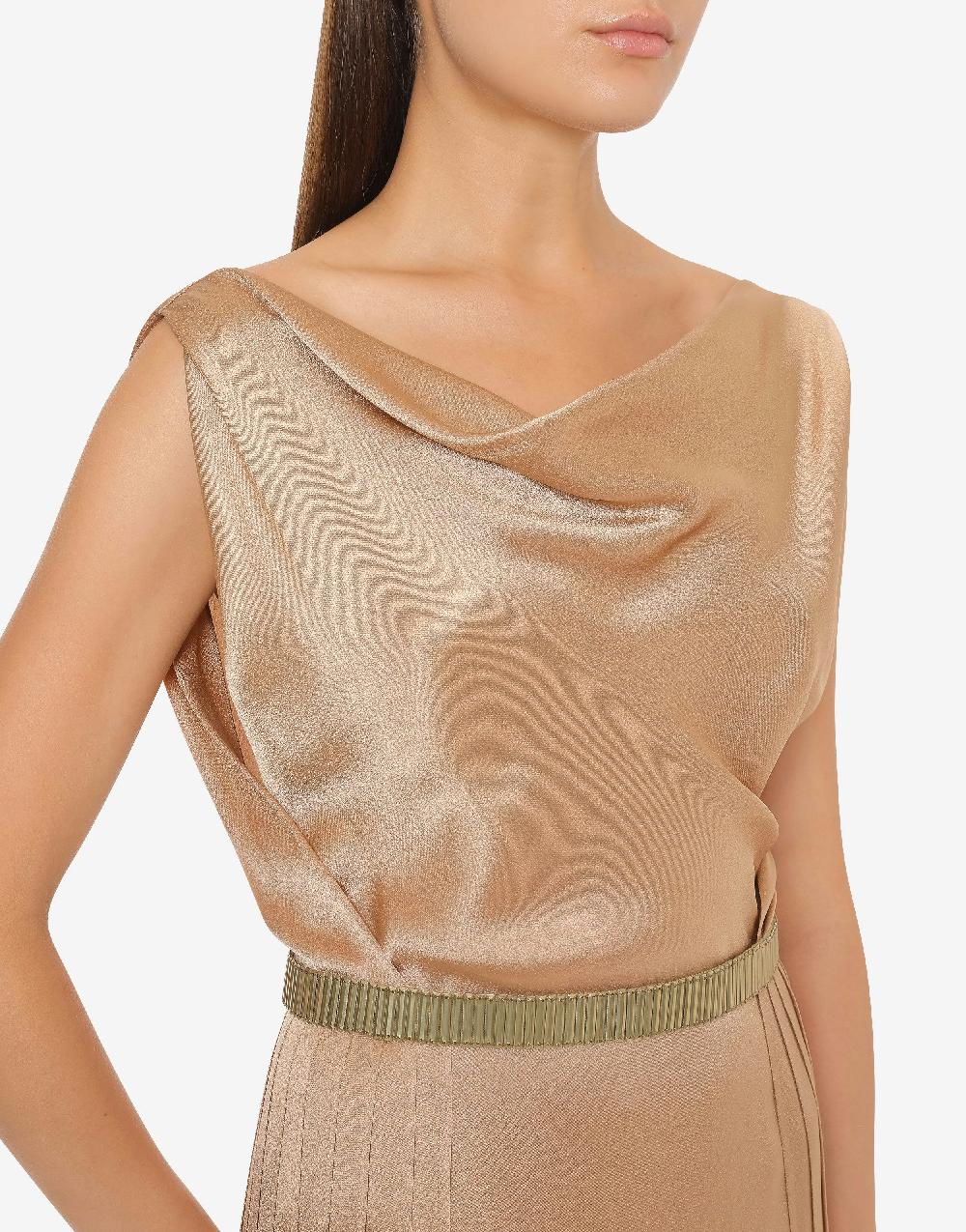 Alberta Ferretti Abito in raso con plissé Cocktail Prezzo Ridotto