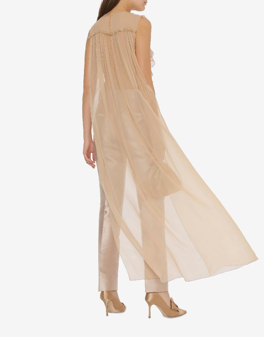 Alberta Ferretti Blusa in chiffon organico con ruches Sottocosto