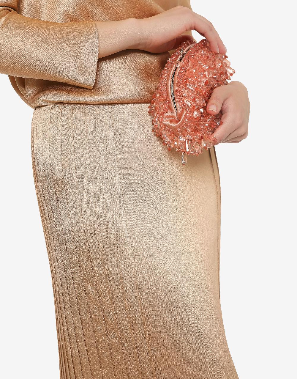 Alberta Ferretti Gonna lunga in raso con plissé Outlet