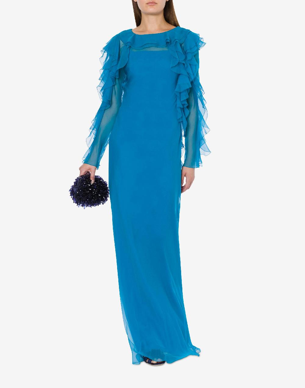 Alberta Ferretti Abito lungo in chiffon organico Cocktail Qualità