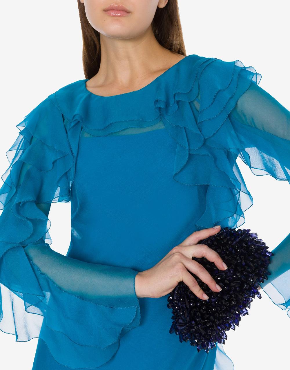 Alberta Ferretti Abito lungo in chiffon organico Cocktail Qualità