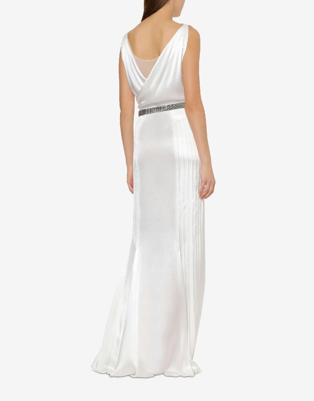 Alberta Ferretti Abito in raso con plissé Cocktail Vendita