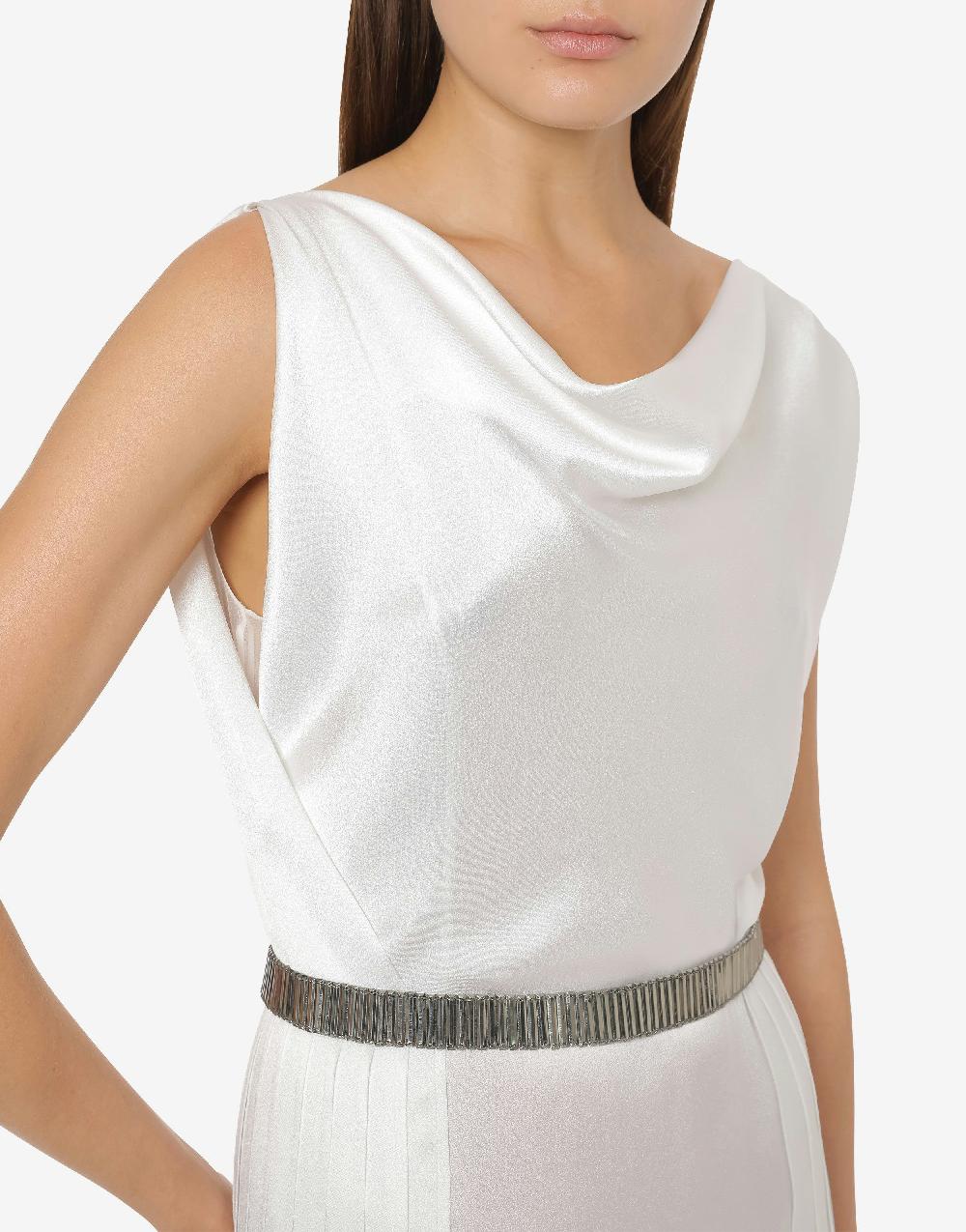 Alberta Ferretti Abito in raso con plissé Cocktail Vendita