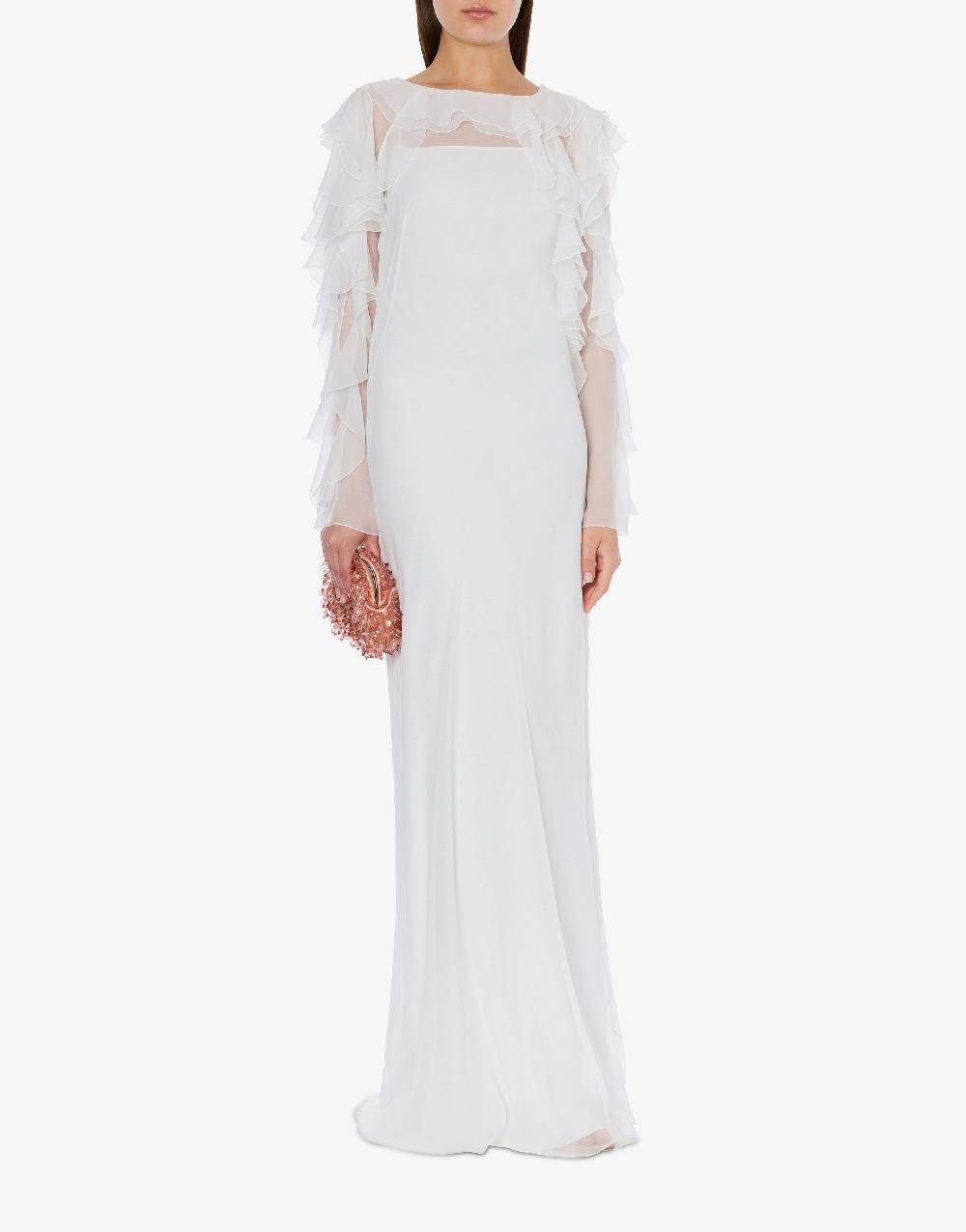 Alberta Ferretti Abito lungo in chiffon organico Cocktail Promozione