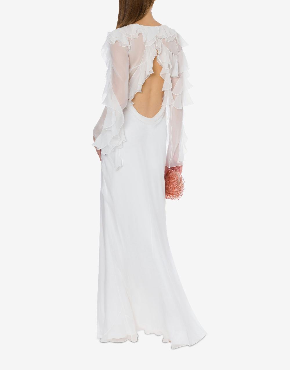 Alberta Ferretti Abito lungo in chiffon organico Cocktail Promozione