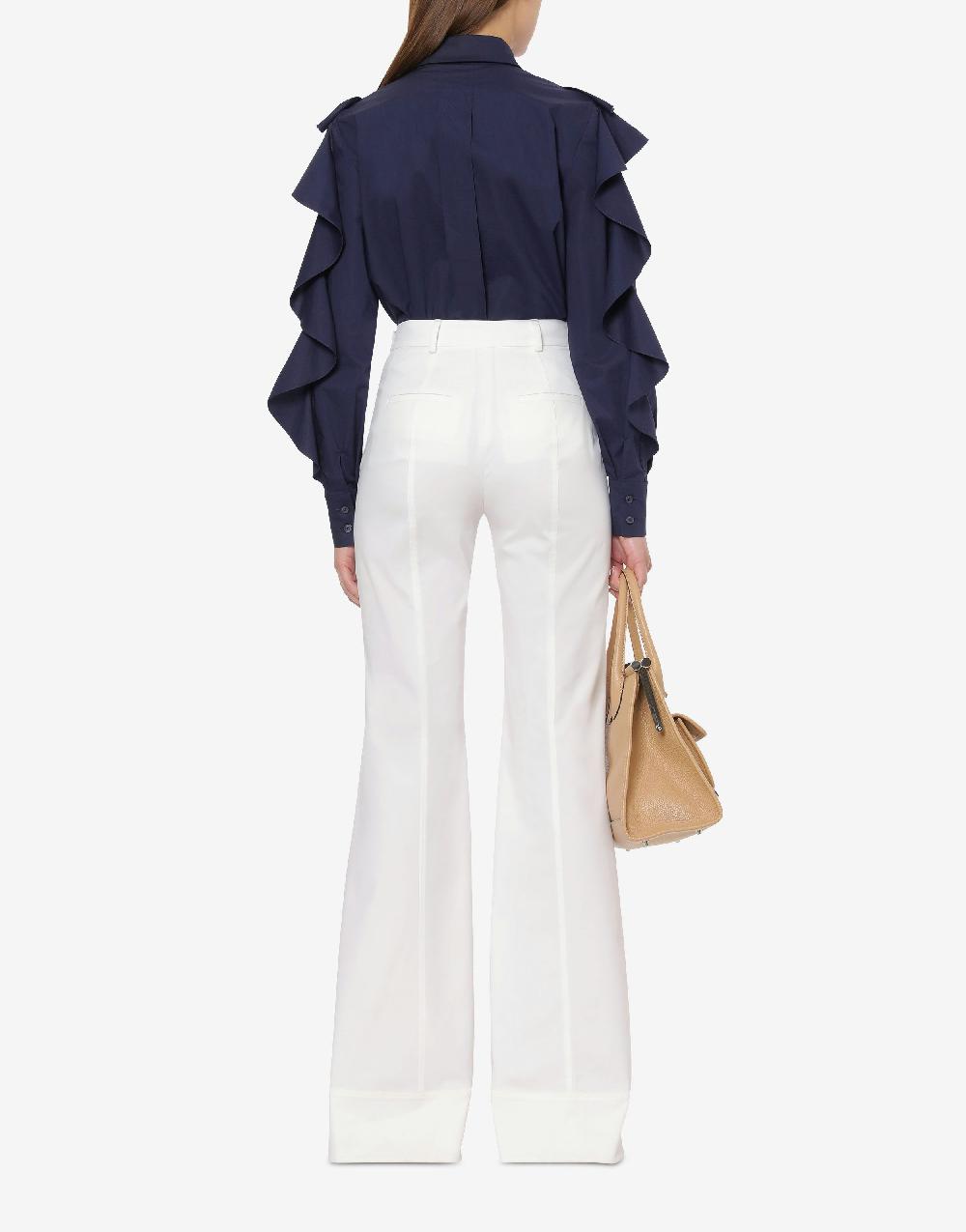 Alberta Ferretti Camicia in popeline stretch con ruches Shopping Online