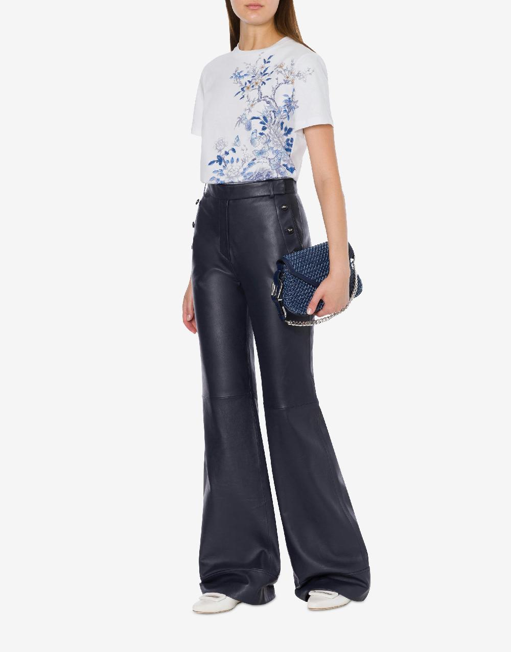 Alberta Ferretti T-shirt in jersey con stampa ciliegio e farfalle Economico