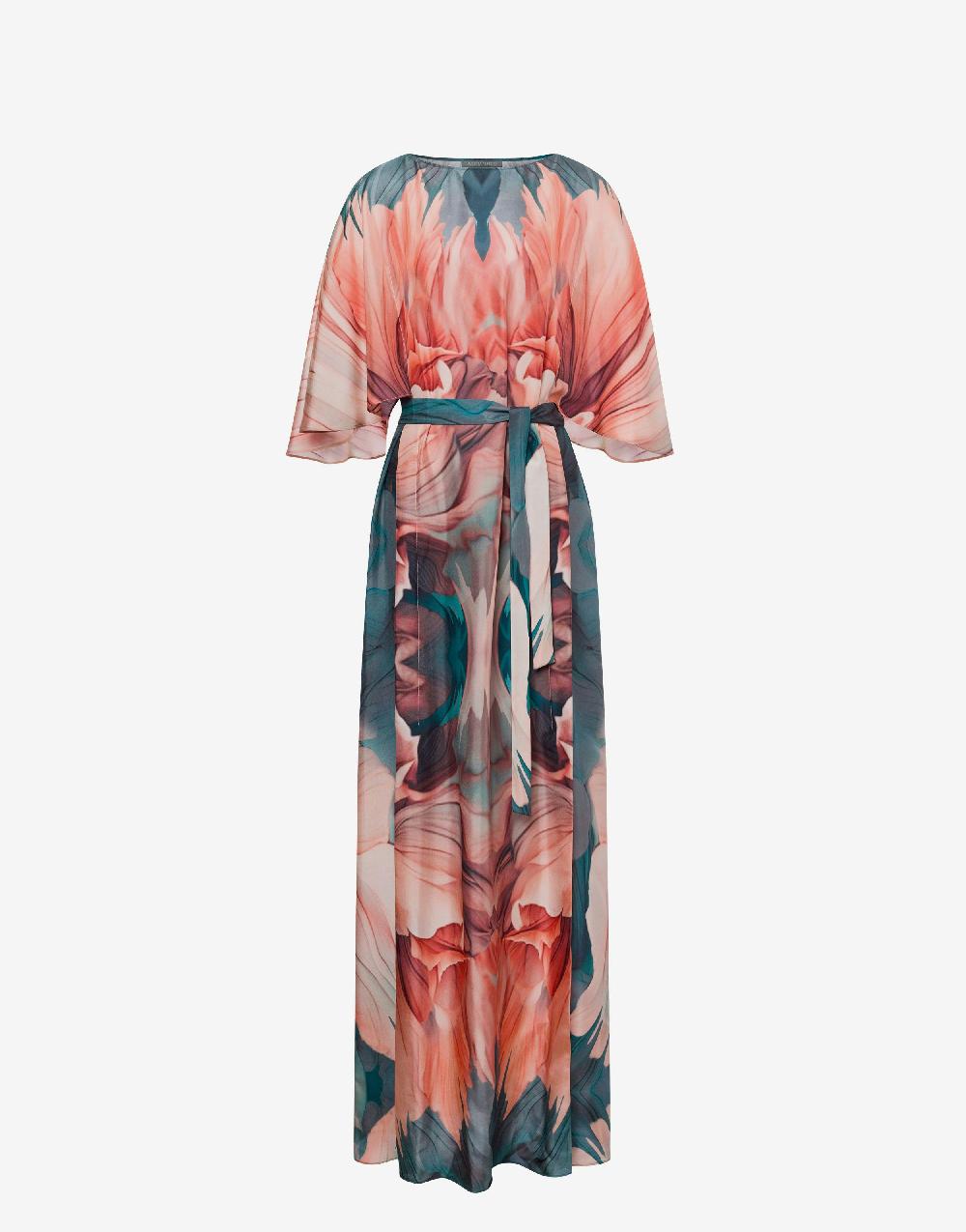 Alberta Ferretti Abito in habotai con stampa petali
