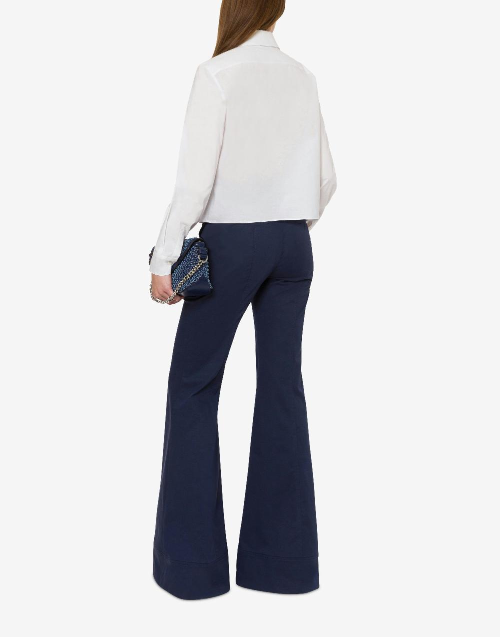 Alberta Ferretti Pantalone flare in tela di cotone stretch Saldi