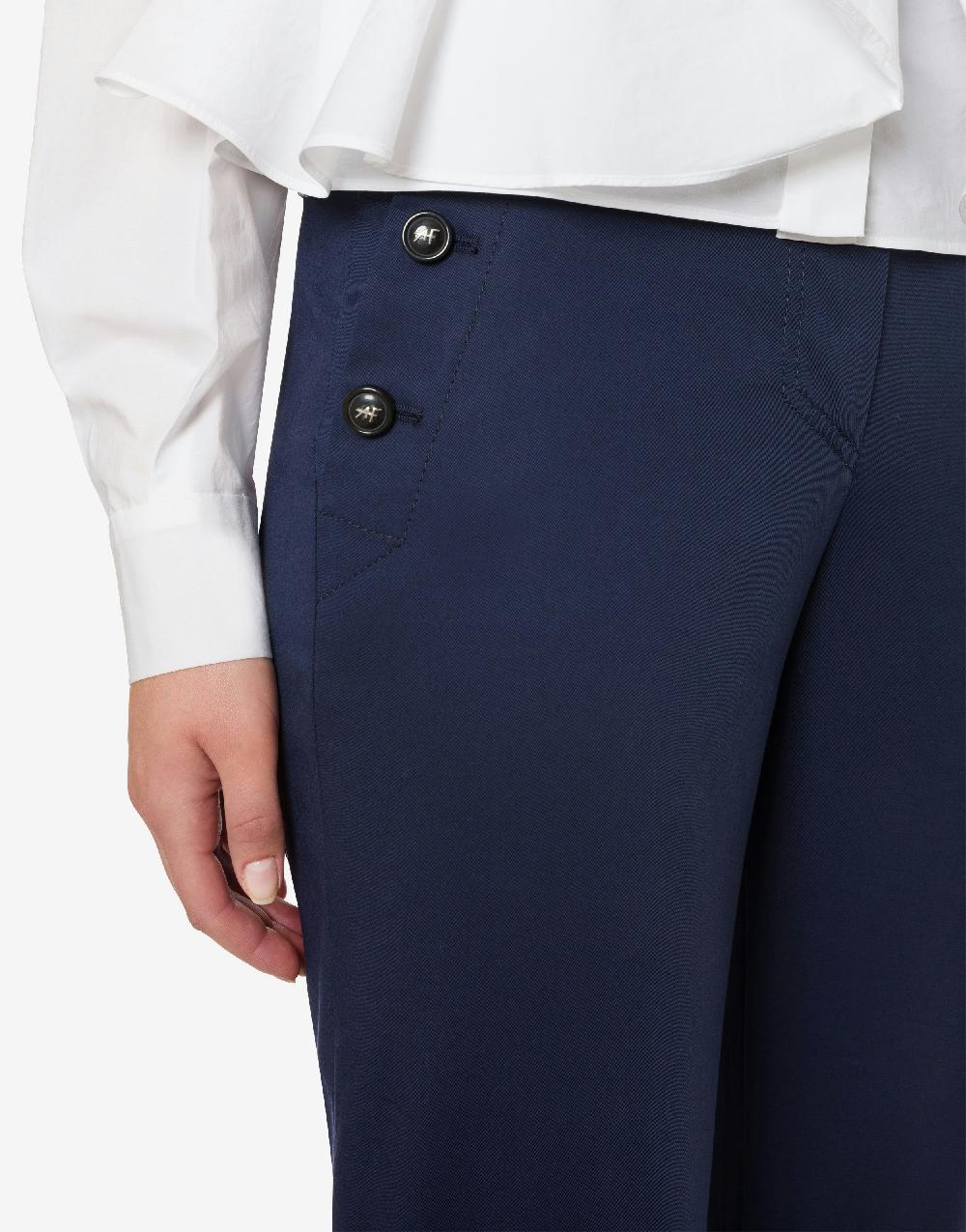 Alberta Ferretti Pantalone flare in tela di cotone stretch Saldi