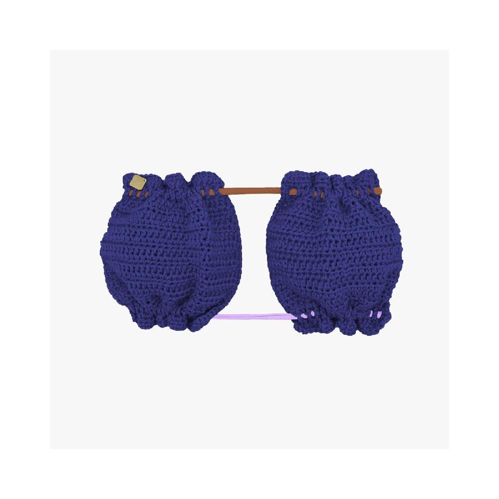 Alto Milano Top donna a bande in crochet Sangria