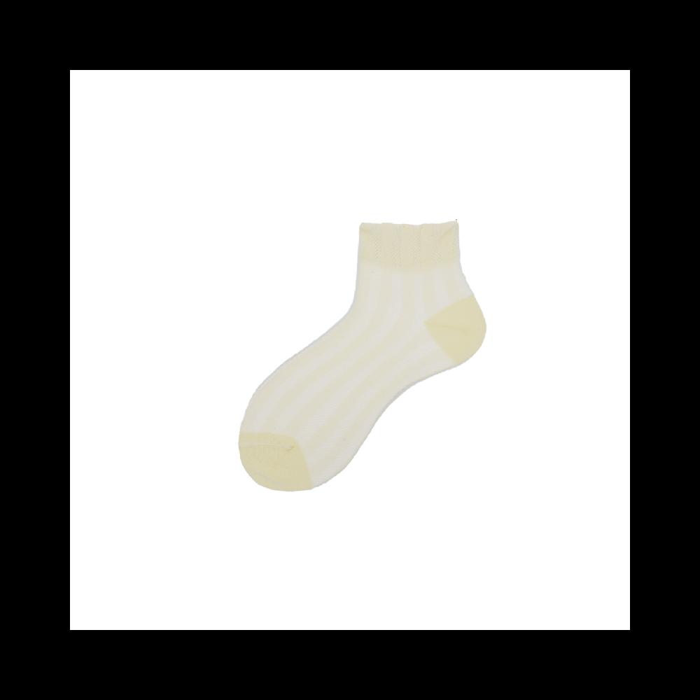 Alto Milano Calza corta da donna in cotone a righe traforate Hiromi