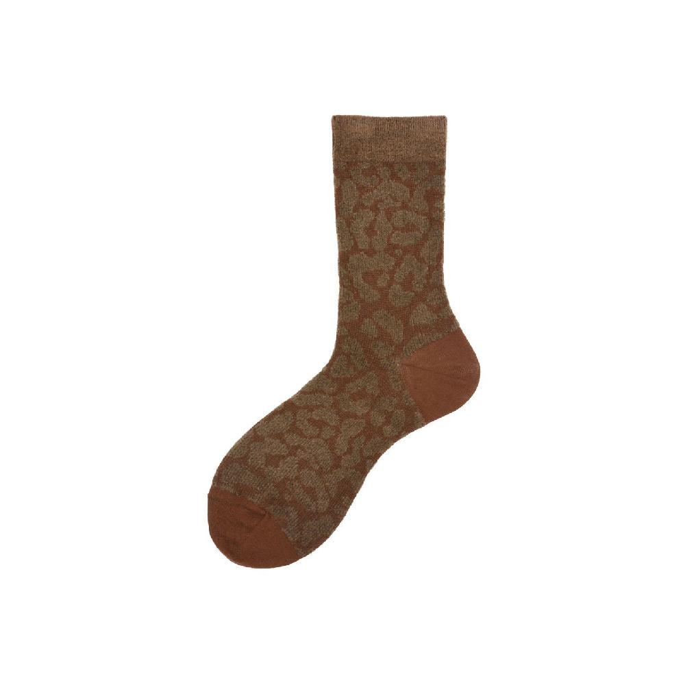 Alto Milano Calza corta a coste a fantasia leopardata Kourtney