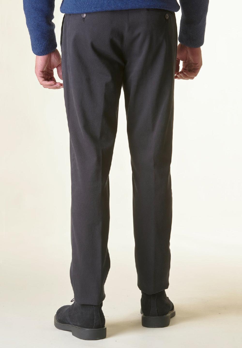 ﻿Angelico Pantalone blu navy armatura cotone slim Italia