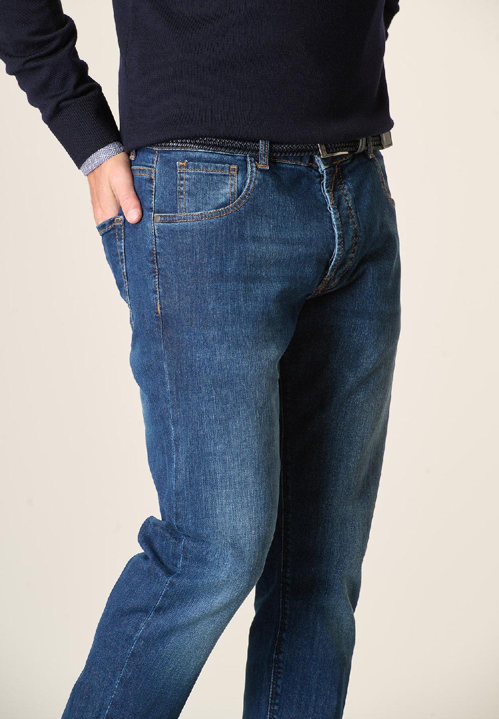 Angelico Jeans lavaggio scuro cotone stretch slim fit Vendita
