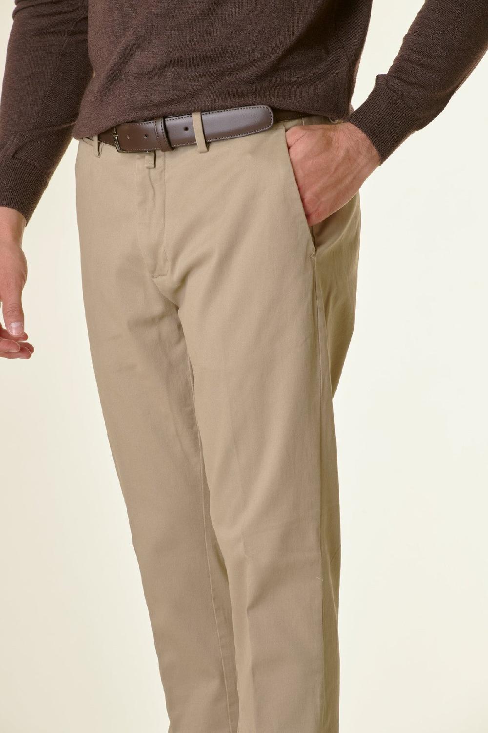 Angelico Pantalone sabbia twill stretch slim Promozione