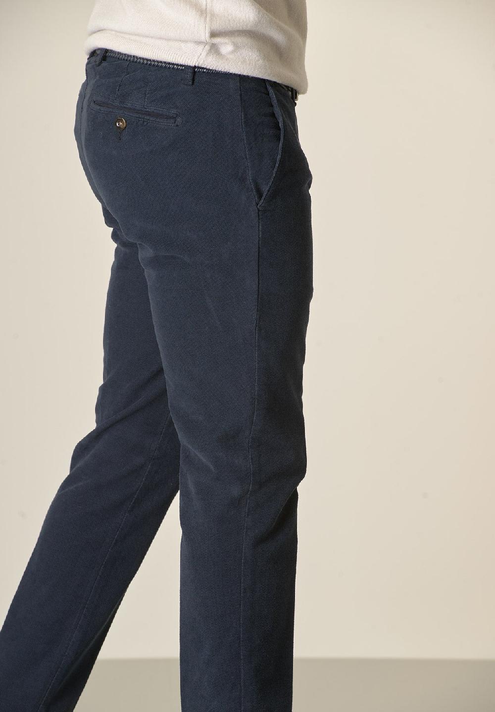 Angelico Pantalone blu fustagno jacquard cotone slim fit Shopping Online