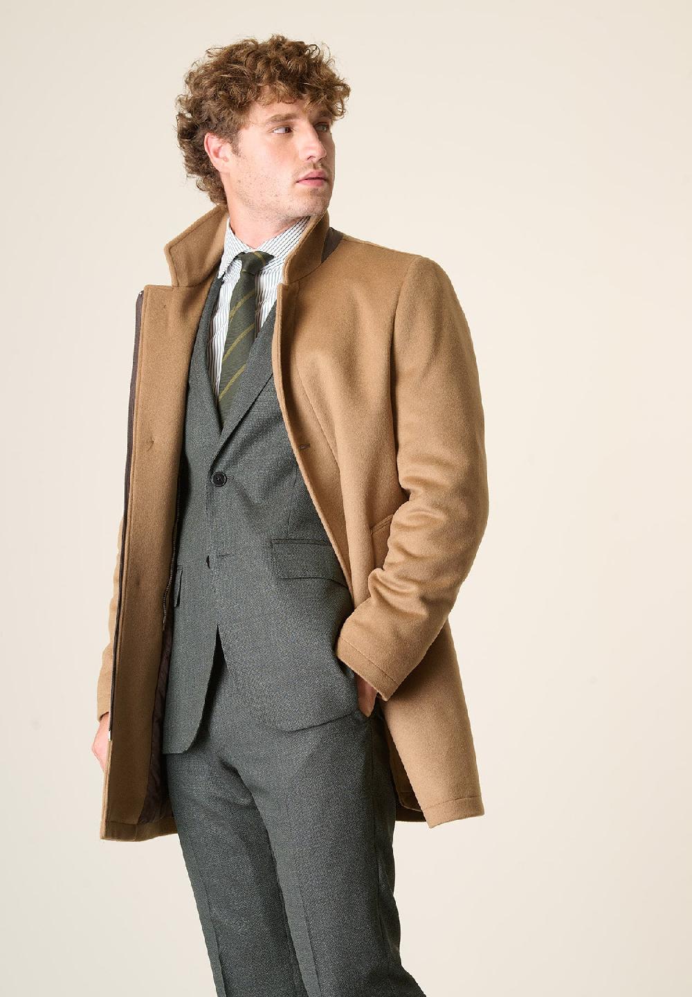 Angelico Cappotto cammello coreano pettorina staccabile Offerta