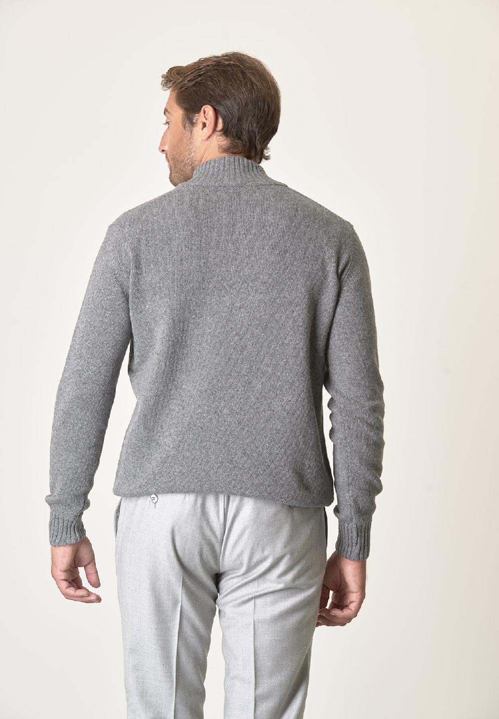 Angelico Lupetto zip grigio chiaro misto lana Economico