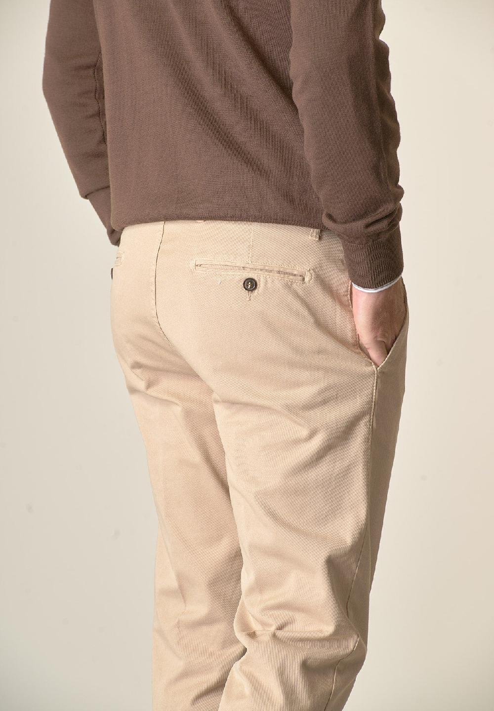 Angelico Pantalone beige tricotina cotone stretch regular fit Saldi