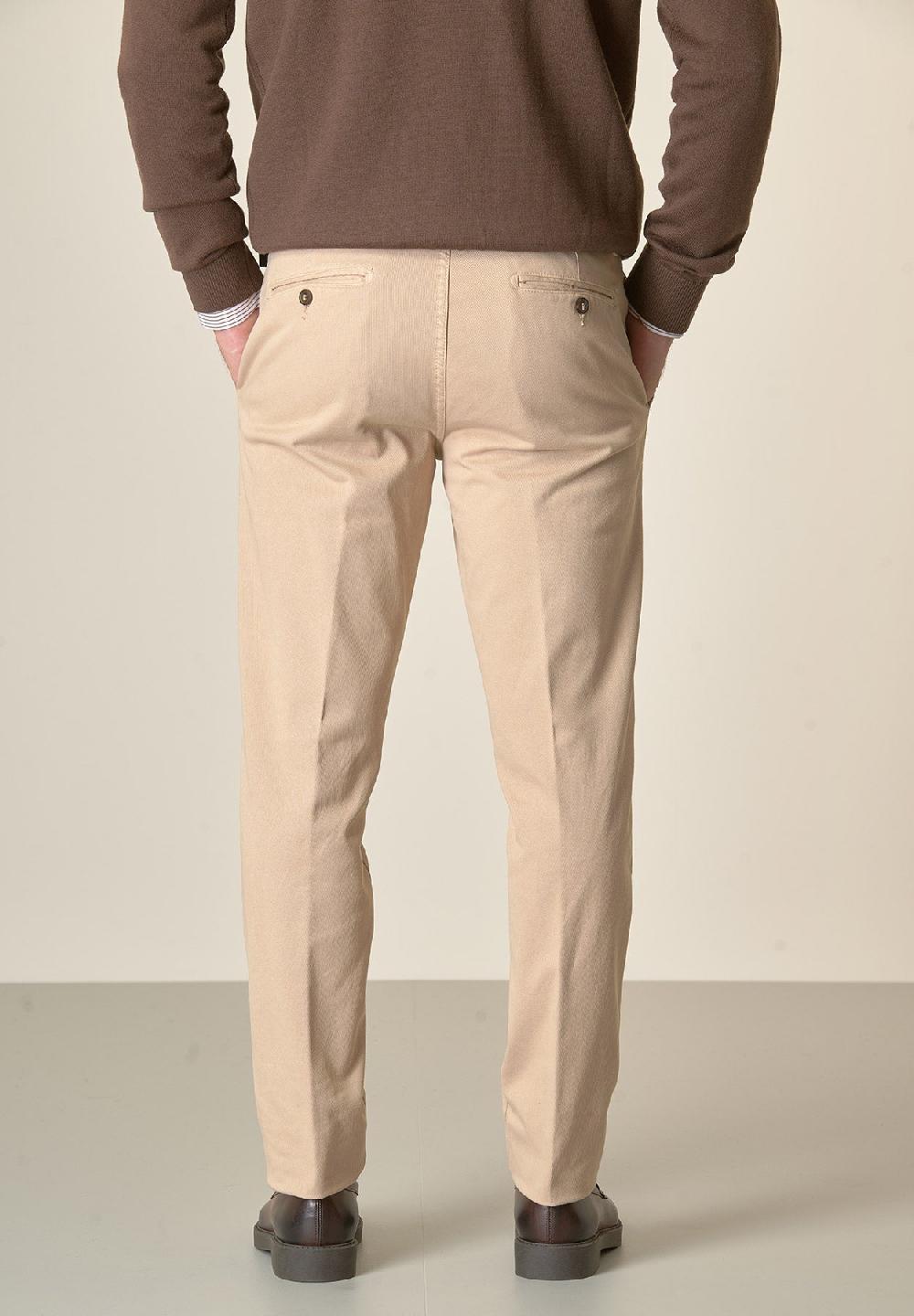 Angelico Pantalone beige tricotina cotone stretch regular fit Saldi