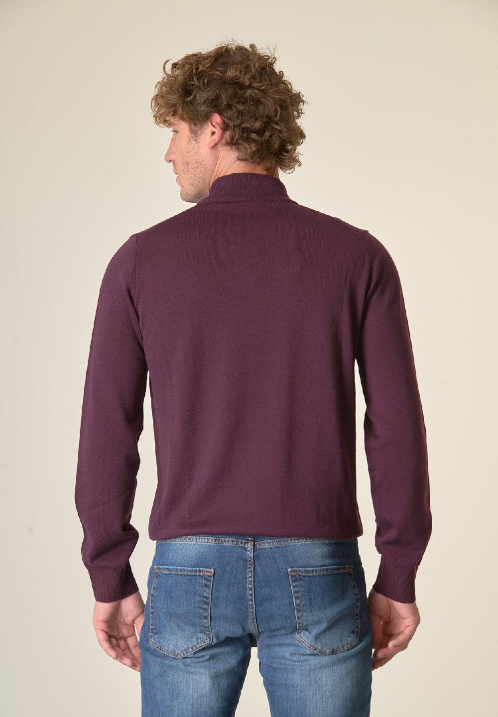 Angelico Lupetto viola melanzana lana merinos extrafine Offerte